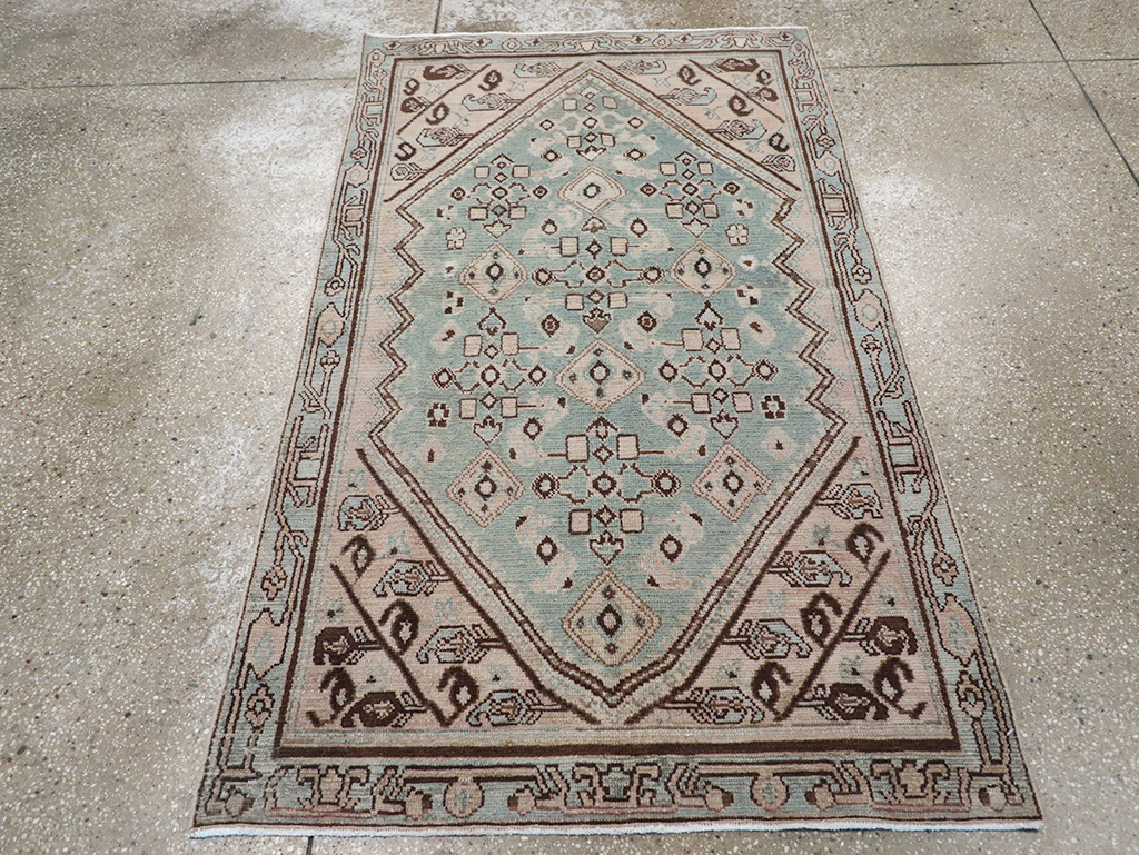 Vintage Persian Malayer Throw Rug, No.32842 - Staging