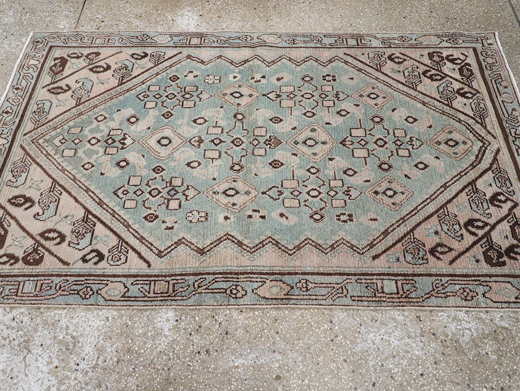 Vintage Persian Malayer Throw Rug, No.32842 - Staging