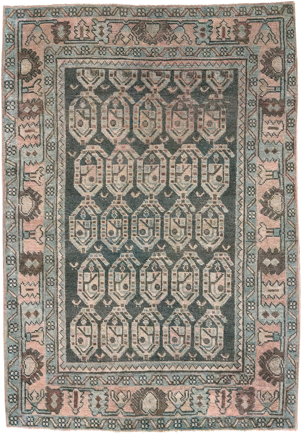 Vintage Persian Malayer Throw Rug, No.32843 - Staging