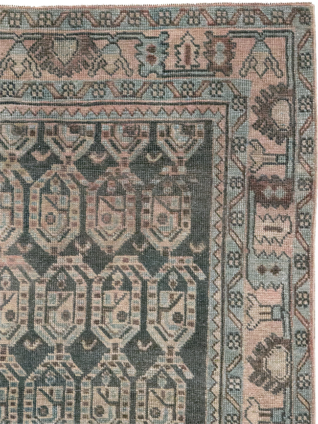 Vintage Persian Malayer Throw Rug, No.32843 - Staging