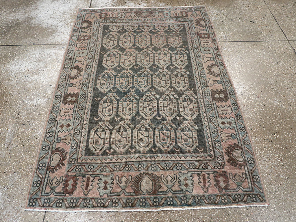Vintage Persian Malayer Throw Rug, No.32843 - Staging