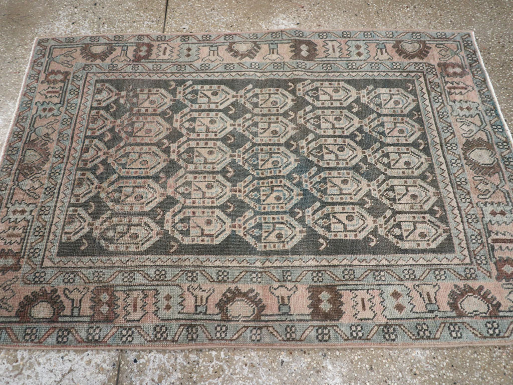 Vintage Persian Malayer Throw Rug, No.32843 - Staging