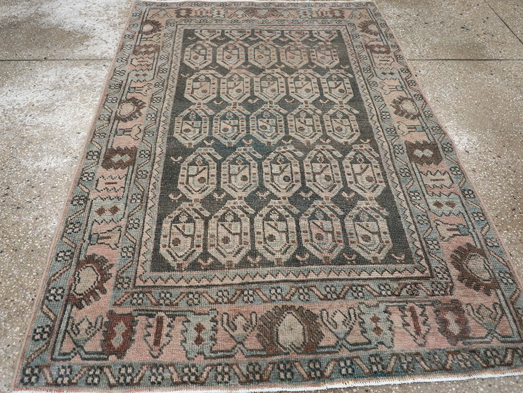 Vintage Persian Malayer Throw Rug, No.32843 - Staging