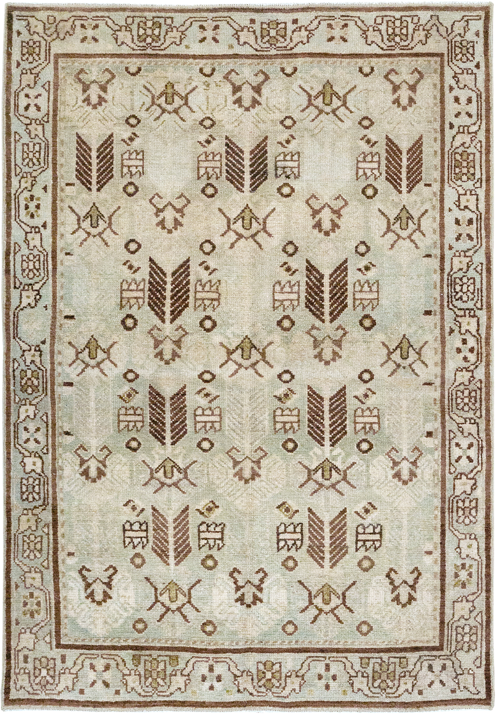 Vintage Persian Malayer Throw Rug, No.32844 - Staging