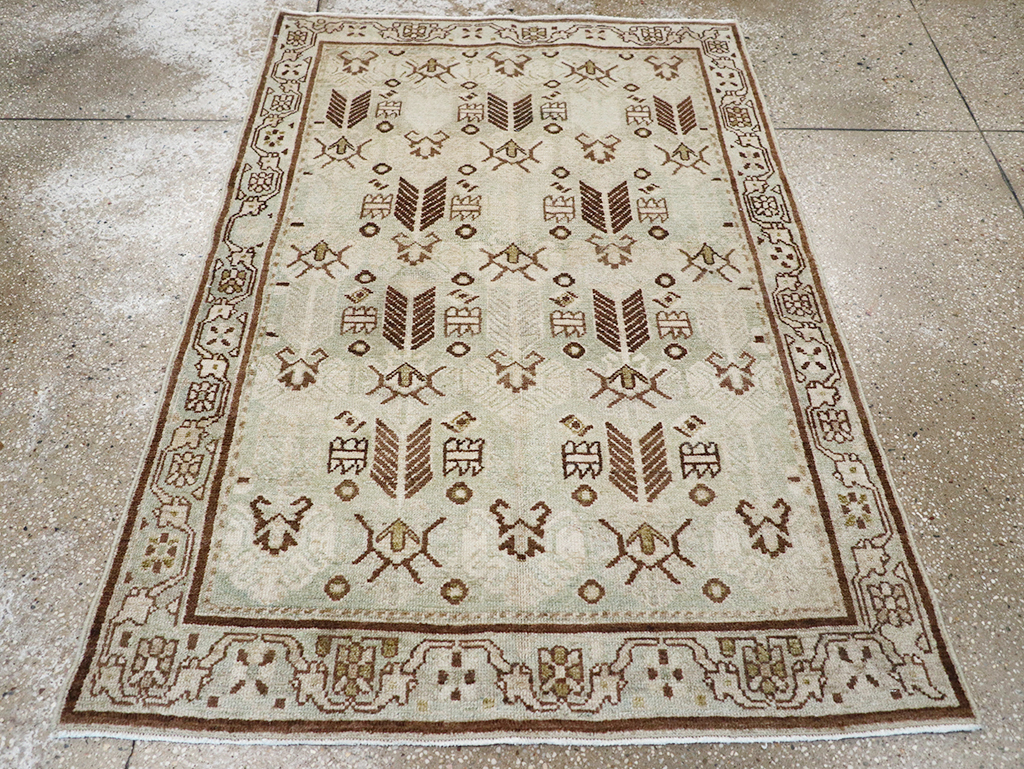 Vintage Persian Malayer Throw Rug, No.32844 - Staging