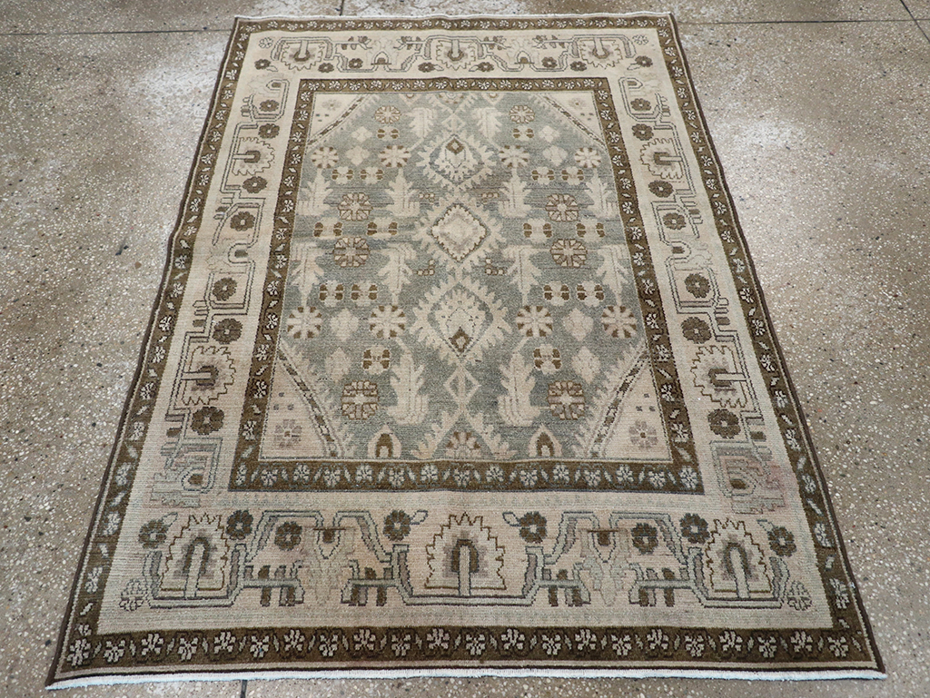 Vintage Persian Malayer Throw Rug, No.32845 - Staging