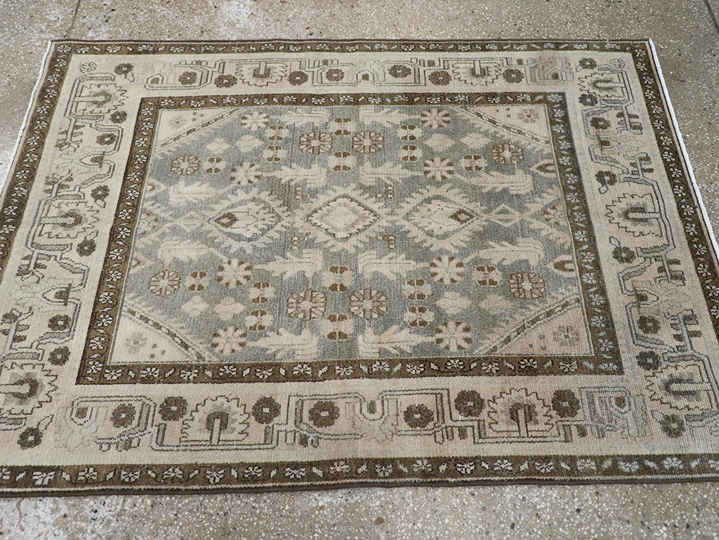 Vintage Persian Malayer Throw Rug, No.32845 - Staging