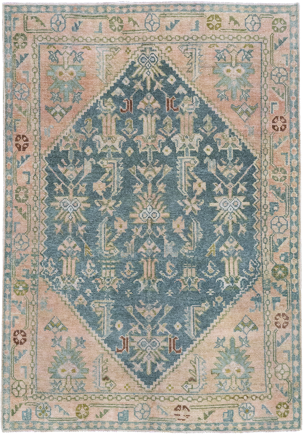Vintage Persian Malayer Throw Rug, No.32847 - Staging