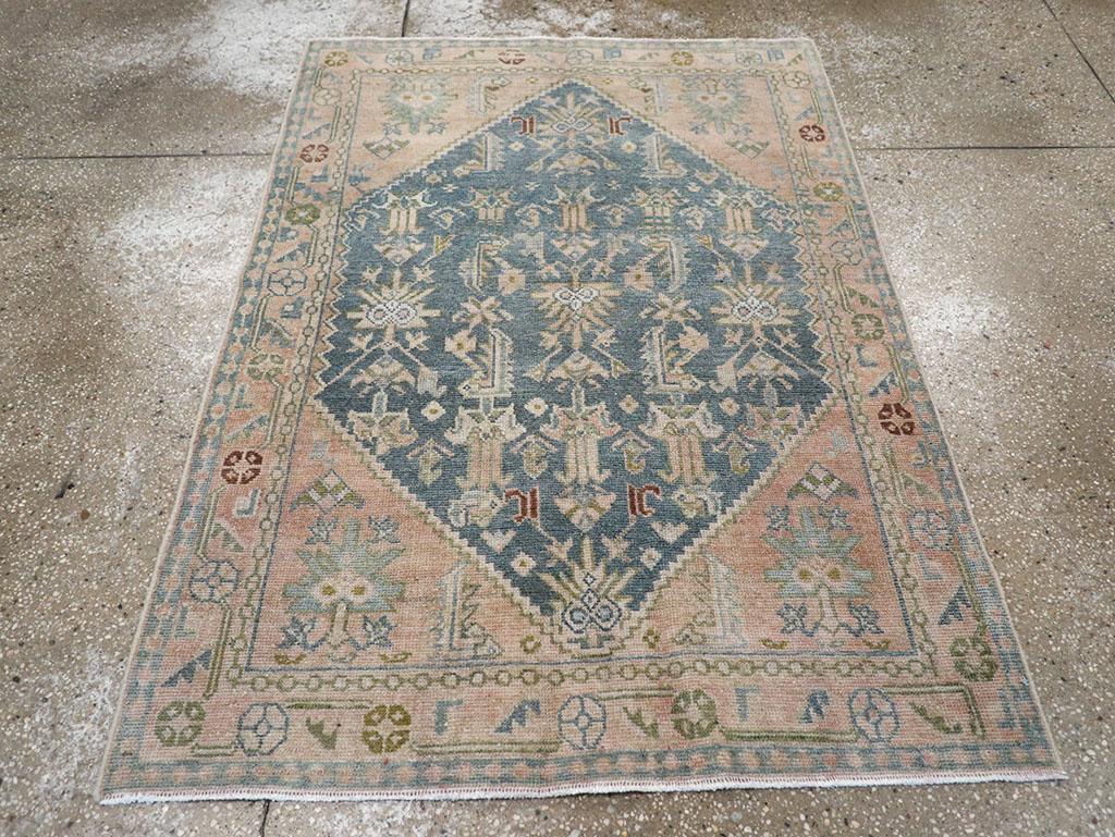 Vintage Persian Malayer Throw Rug, No.32847 - Staging