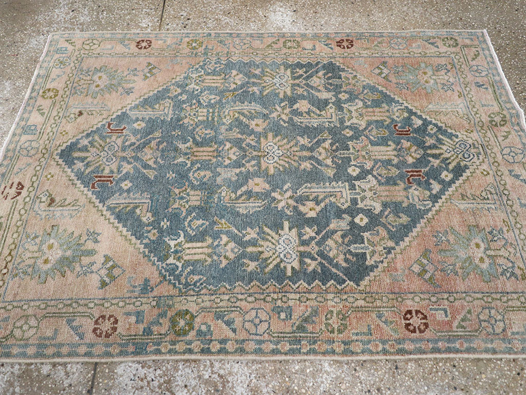 Vintage Persian Malayer Throw Rug, No.32847 - Staging