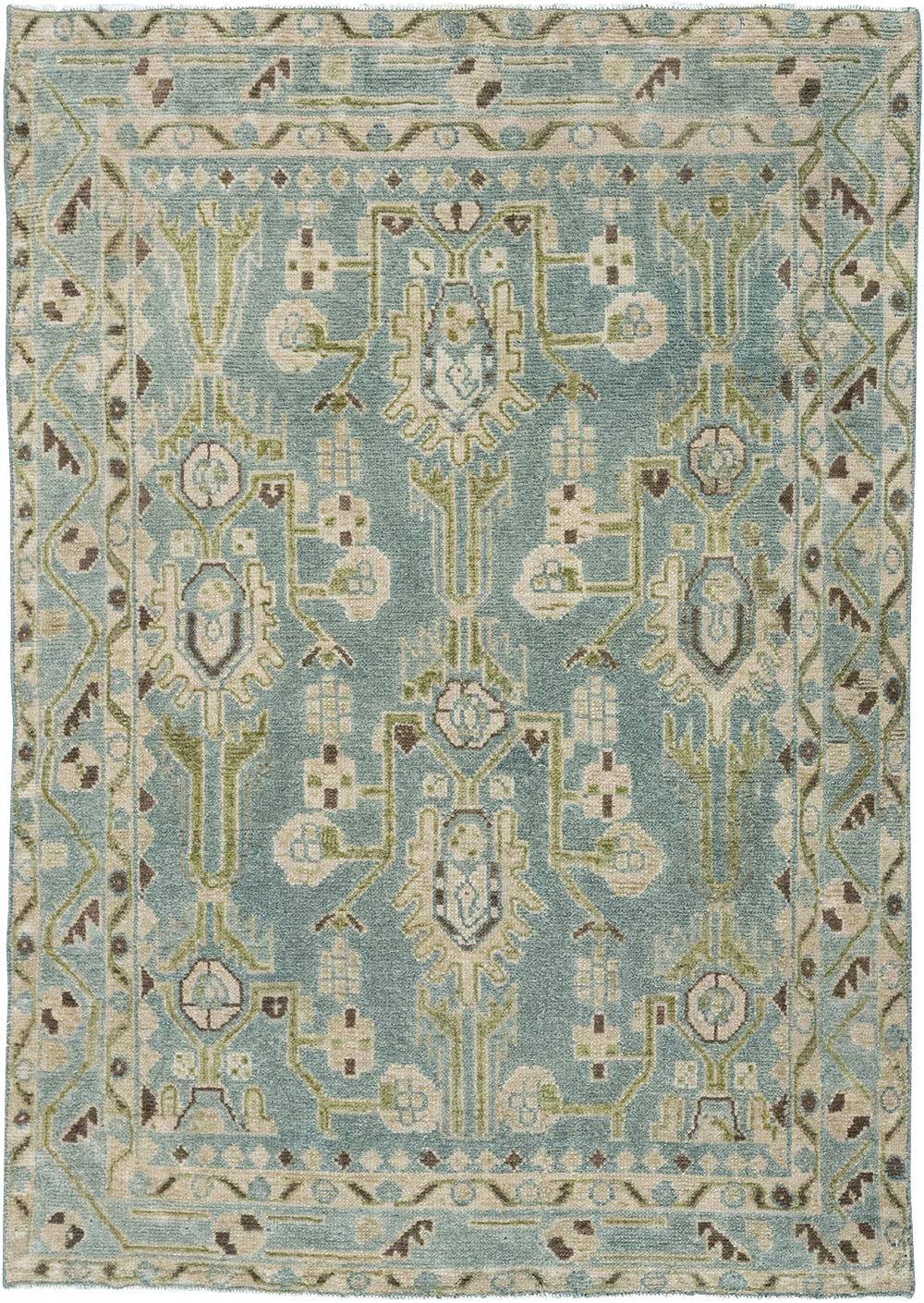 Vintage Persian Malayer Throw Rug, No.32848 - Staging