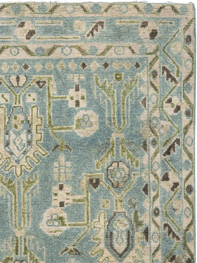 Vintage Persian Malayer Throw Rug, No.32848 - Staging