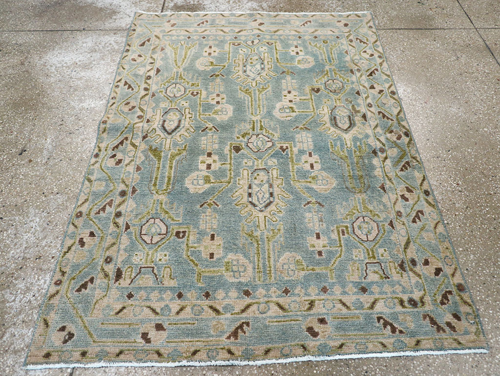 Vintage Persian Malayer Throw Rug, No.32848 - Staging