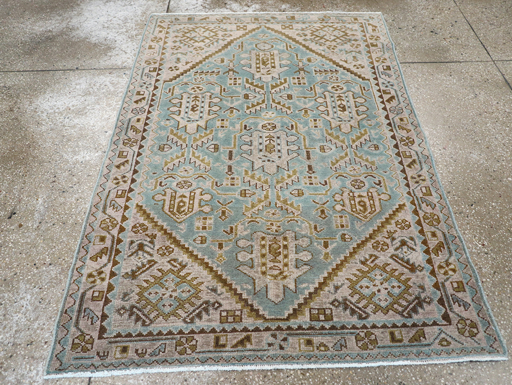 Vintage Persian Malayer Throw Rug, No.32849 - Staging