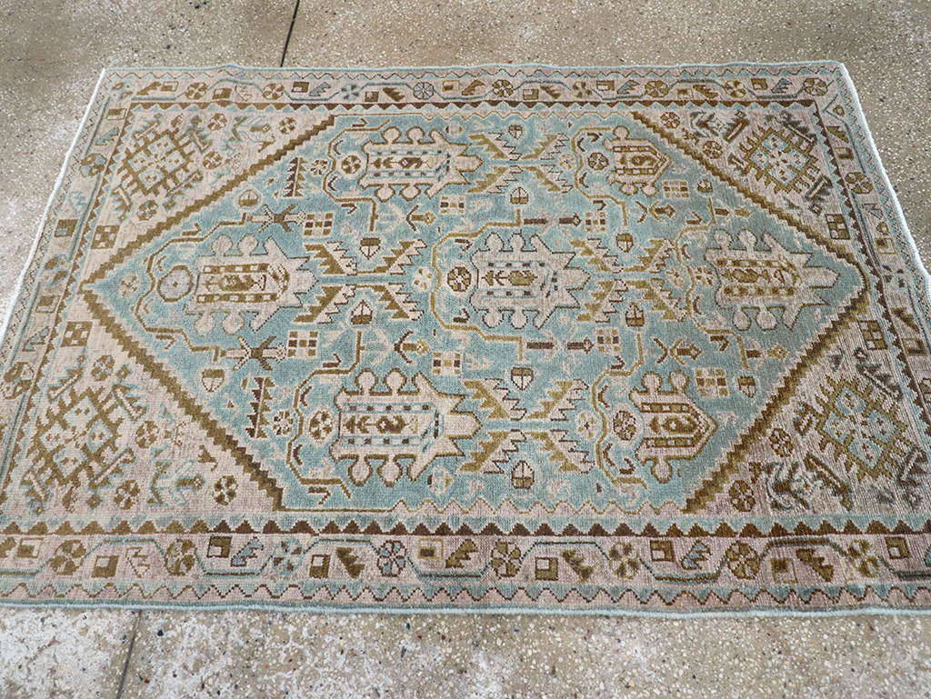 Vintage Persian Malayer Throw Rug, No.32849 - Staging