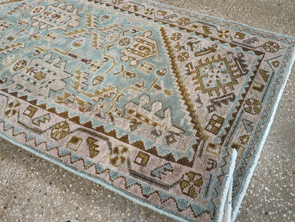 Vintage Persian Malayer Throw Rug, No.32849 - Staging