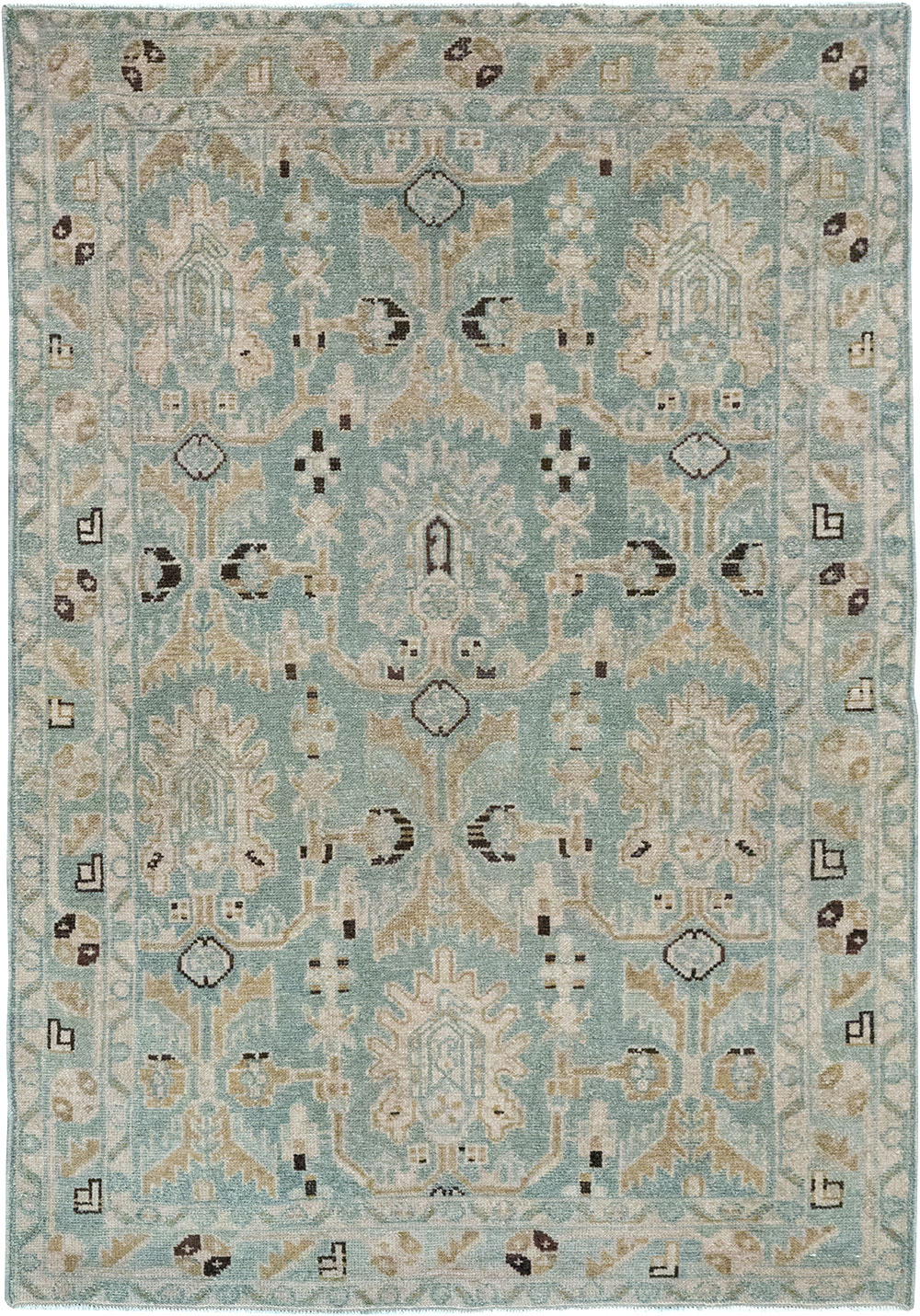 Vintage Persian Malayer Throw Rug, No.32850 - Staging