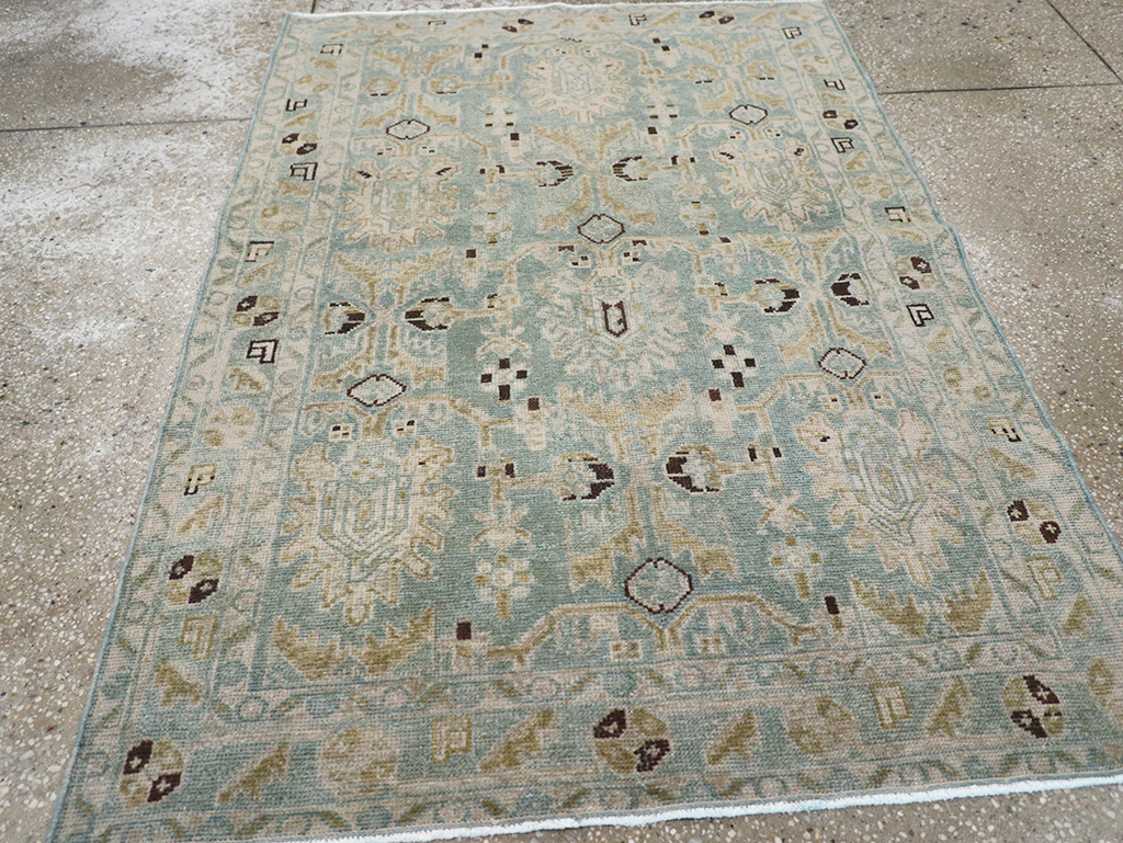 Vintage Persian Malayer Throw Rug, No.32850 - Staging