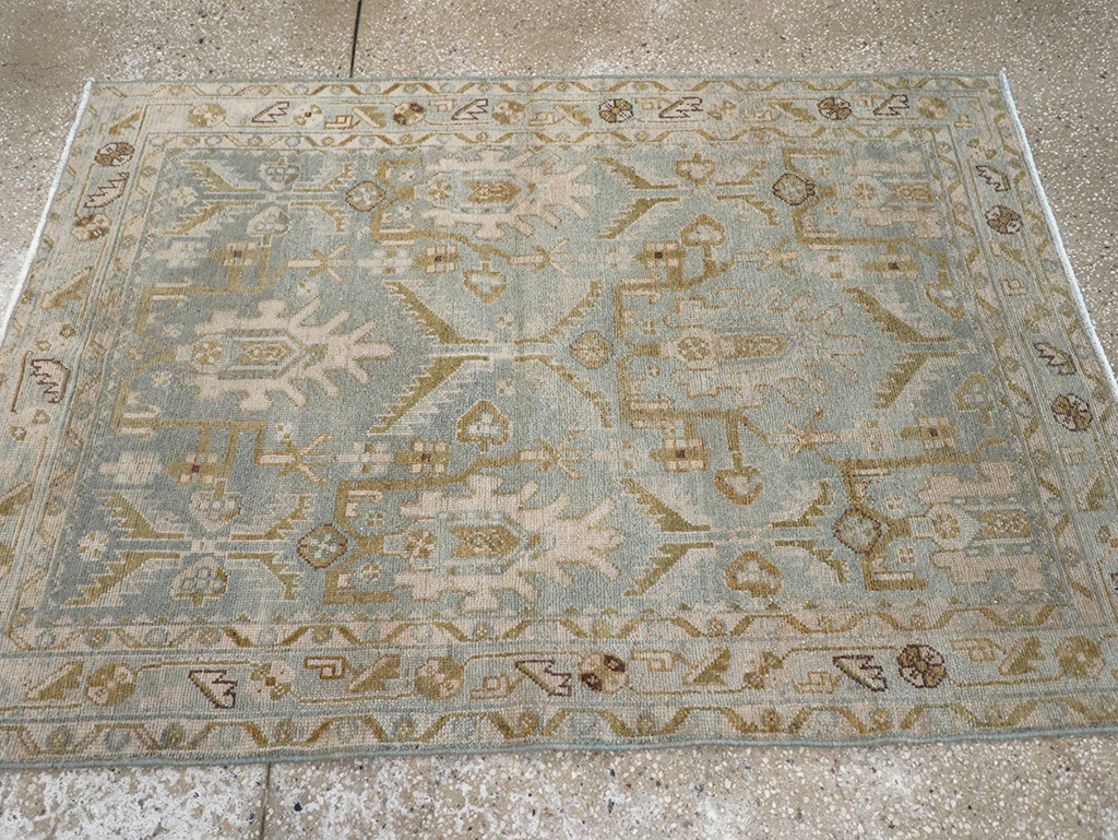 Vintage Persian Malayer Throw Rug, No.32851 - Staging