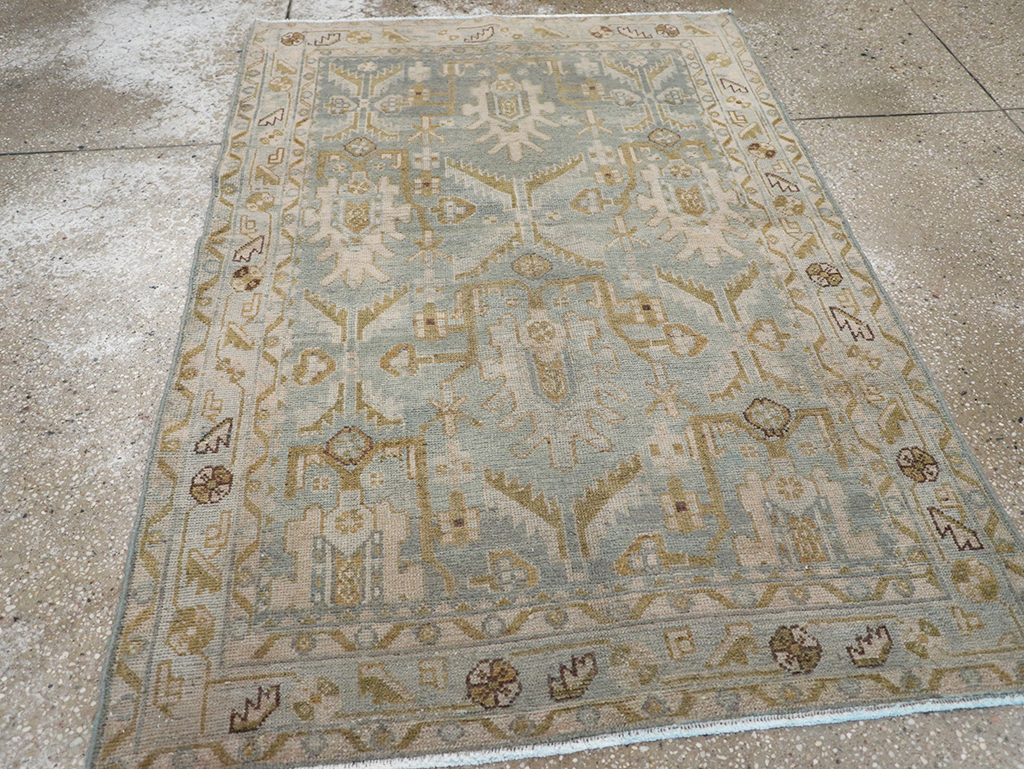 Vintage Persian Malayer Throw Rug, No.32851 - Staging