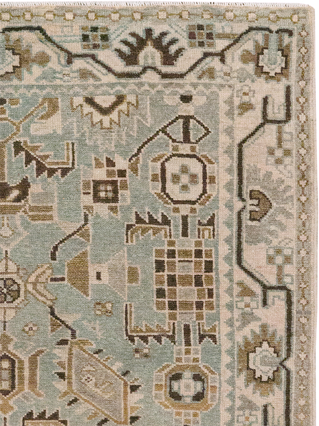 Vintage Persian Malayer Throw Rug, No.32852 - Staging