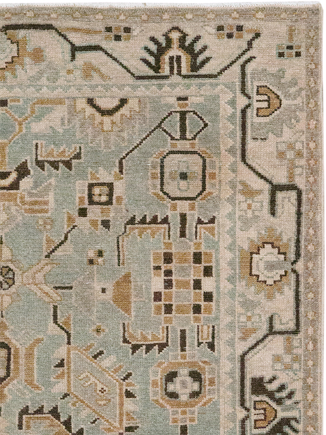 Vintage Persian Malayer Throw Rug, No.32852 - Staging