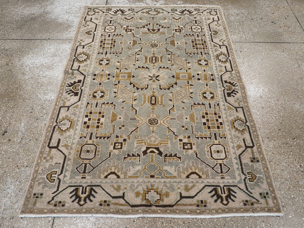 Vintage Persian Malayer Throw Rug, No.32852 - Staging