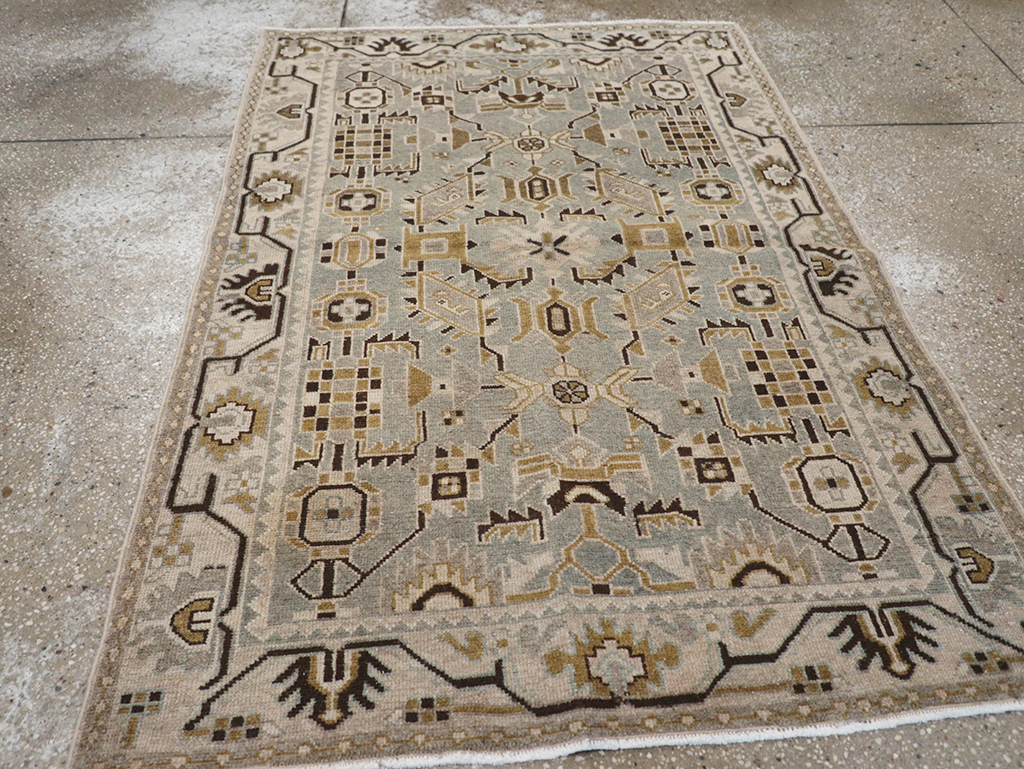 Vintage Persian Malayer Throw Rug, No.32852 - Staging