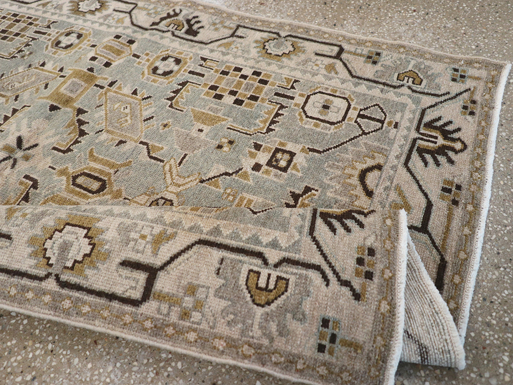 Vintage Persian Malayer Throw Rug, No.32852 - Staging