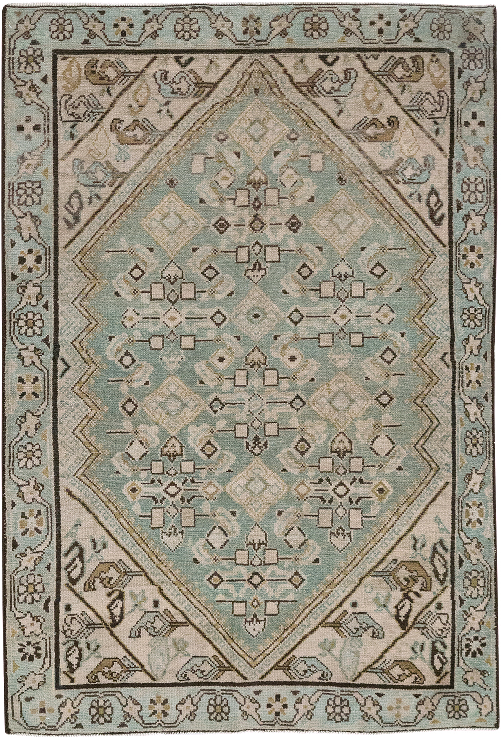 Vintage Persian Malayer Throw Rug, No.32853 - Staging