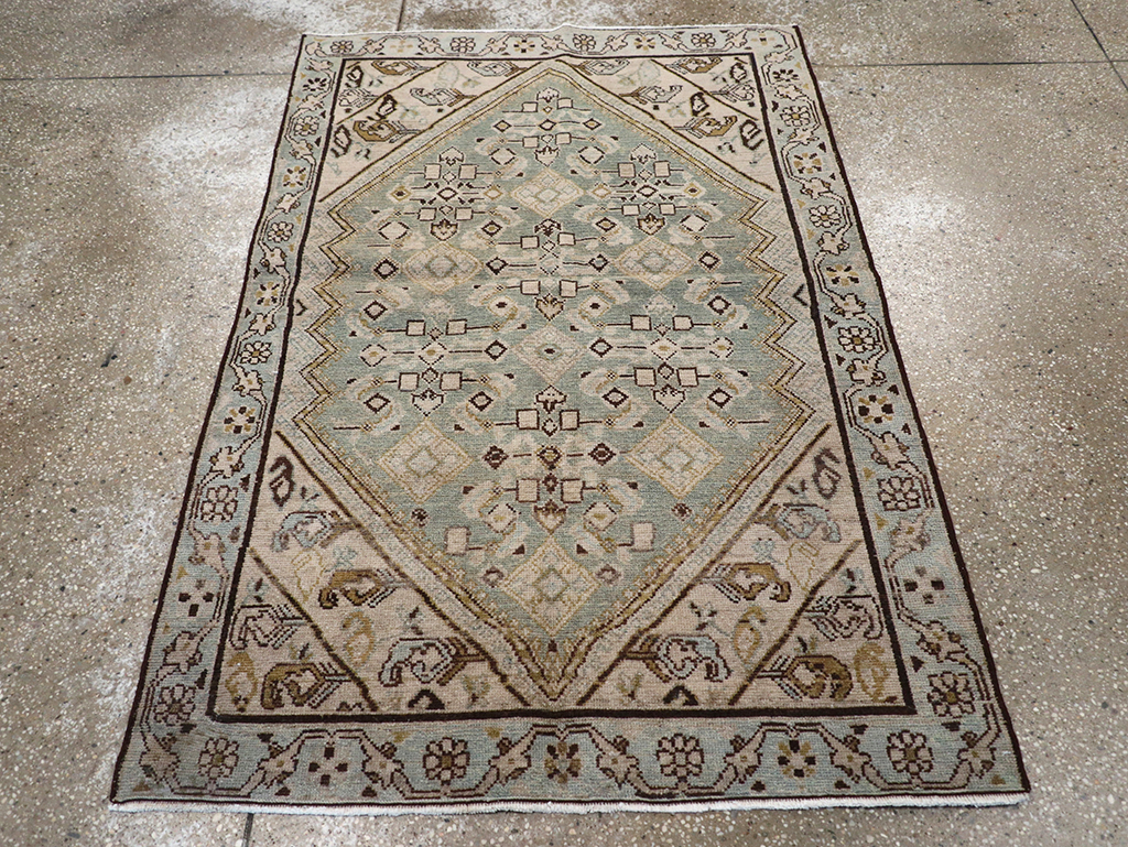 Vintage Persian Malayer Throw Rug, No.32853 - Staging