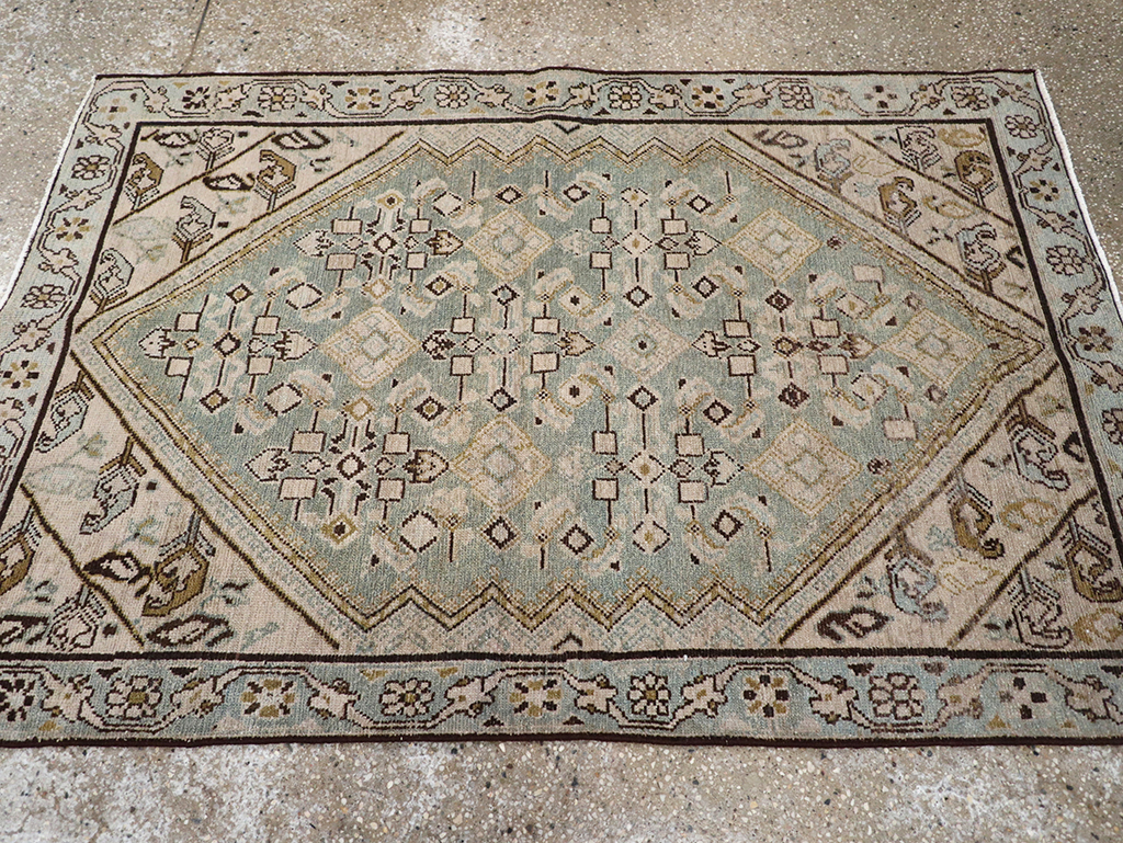 Vintage Persian Malayer Throw Rug, No.32853 - Staging