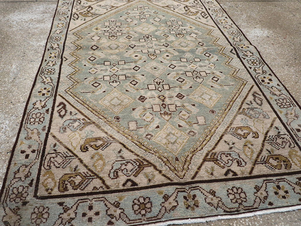 Vintage Persian Malayer Throw Rug, No.32853 - Staging