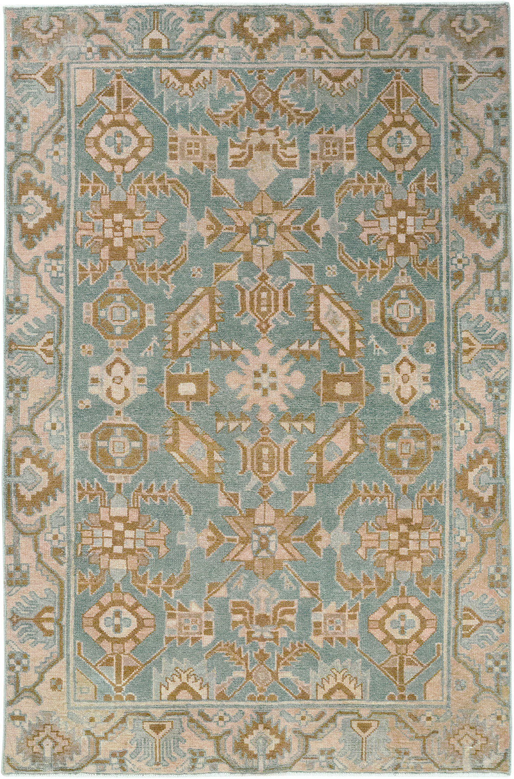 Vintage Persian Malayer Throw Rug, No.32854 - Staging