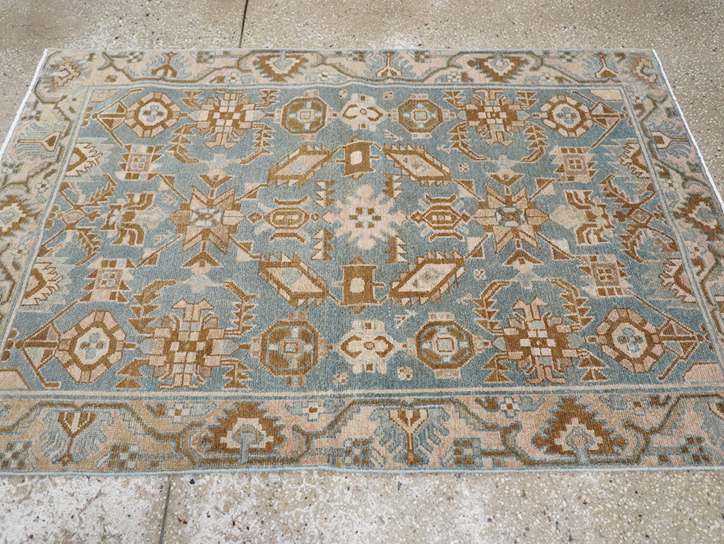 Vintage Persian Malayer Throw Rug, No.32854 - Staging