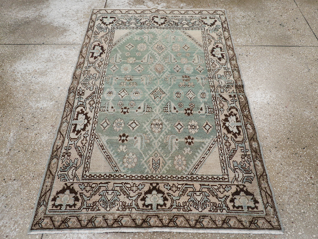 Vintage Persian Malayer Throw Rug, No.32855 - Staging