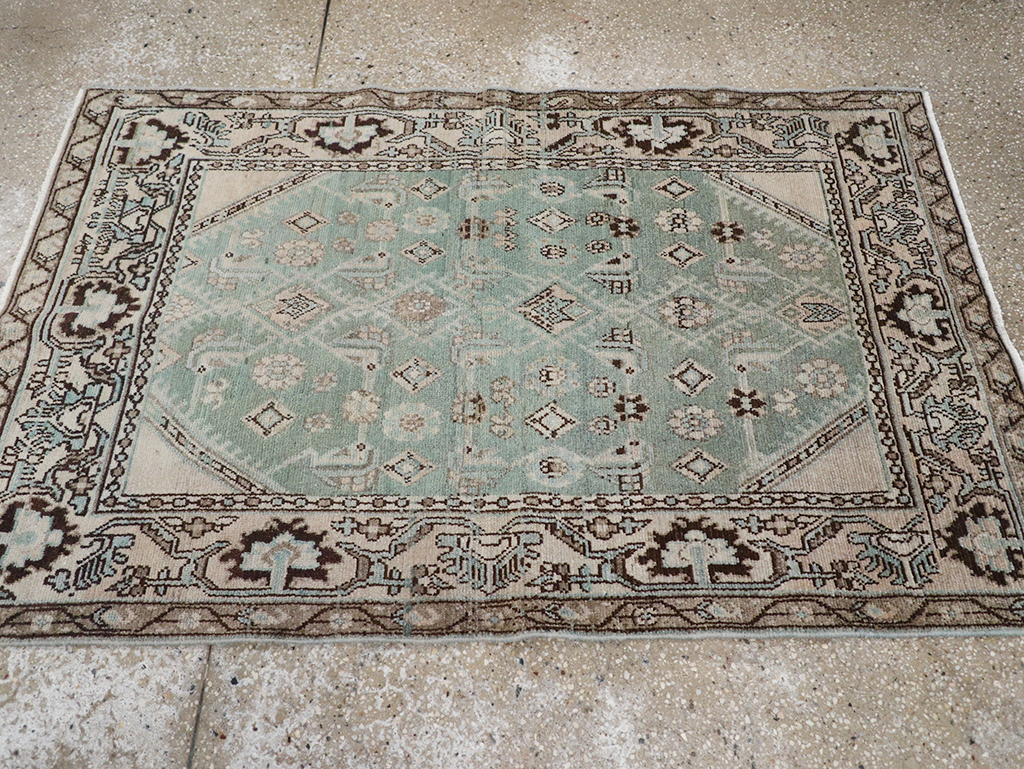 Vintage Persian Malayer Throw Rug, No.32855 - Staging