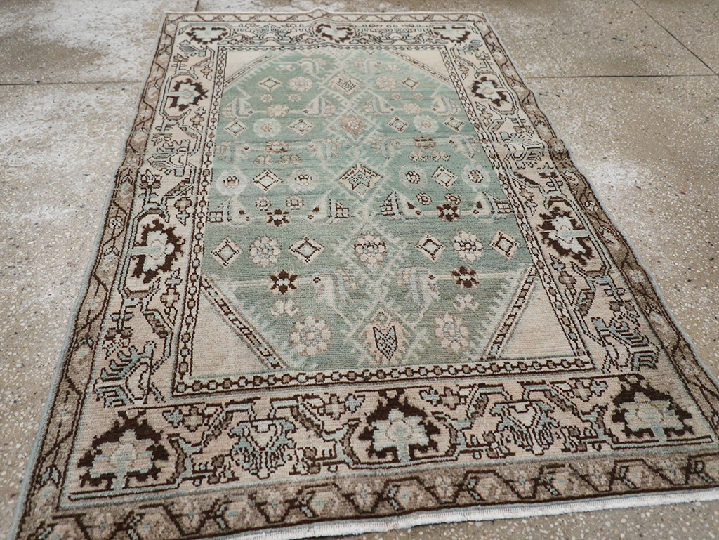 Vintage Persian Malayer Throw Rug, No.32855 - Staging