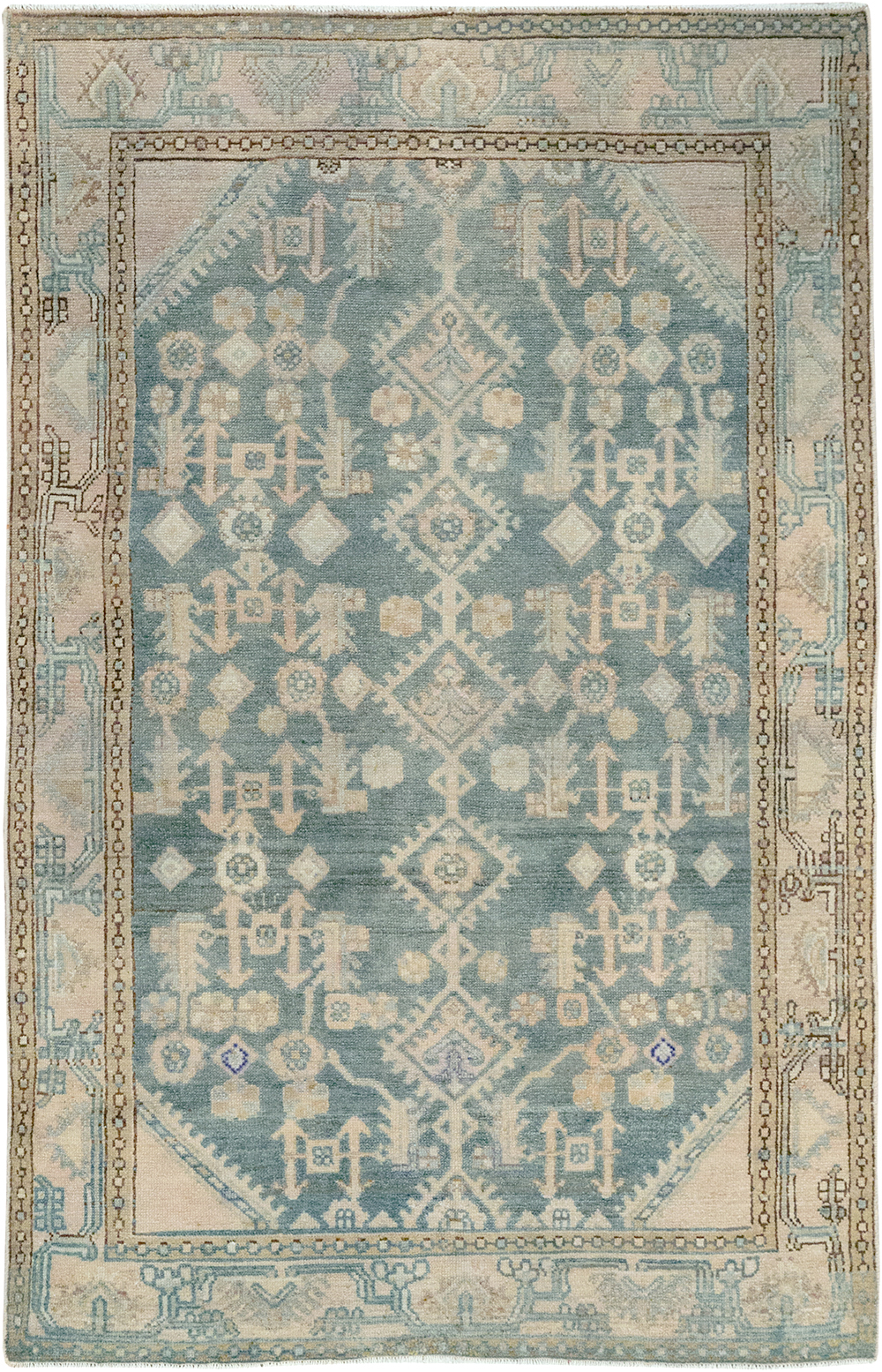 Vintage Persian Malayer Throw Rug, No.32856 - Staging