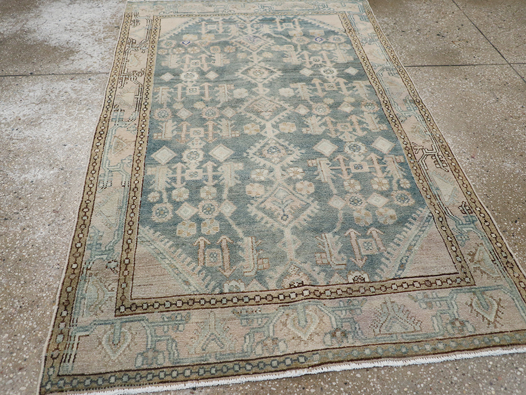 Vintage Persian Malayer Throw Rug, No.32856 - Staging