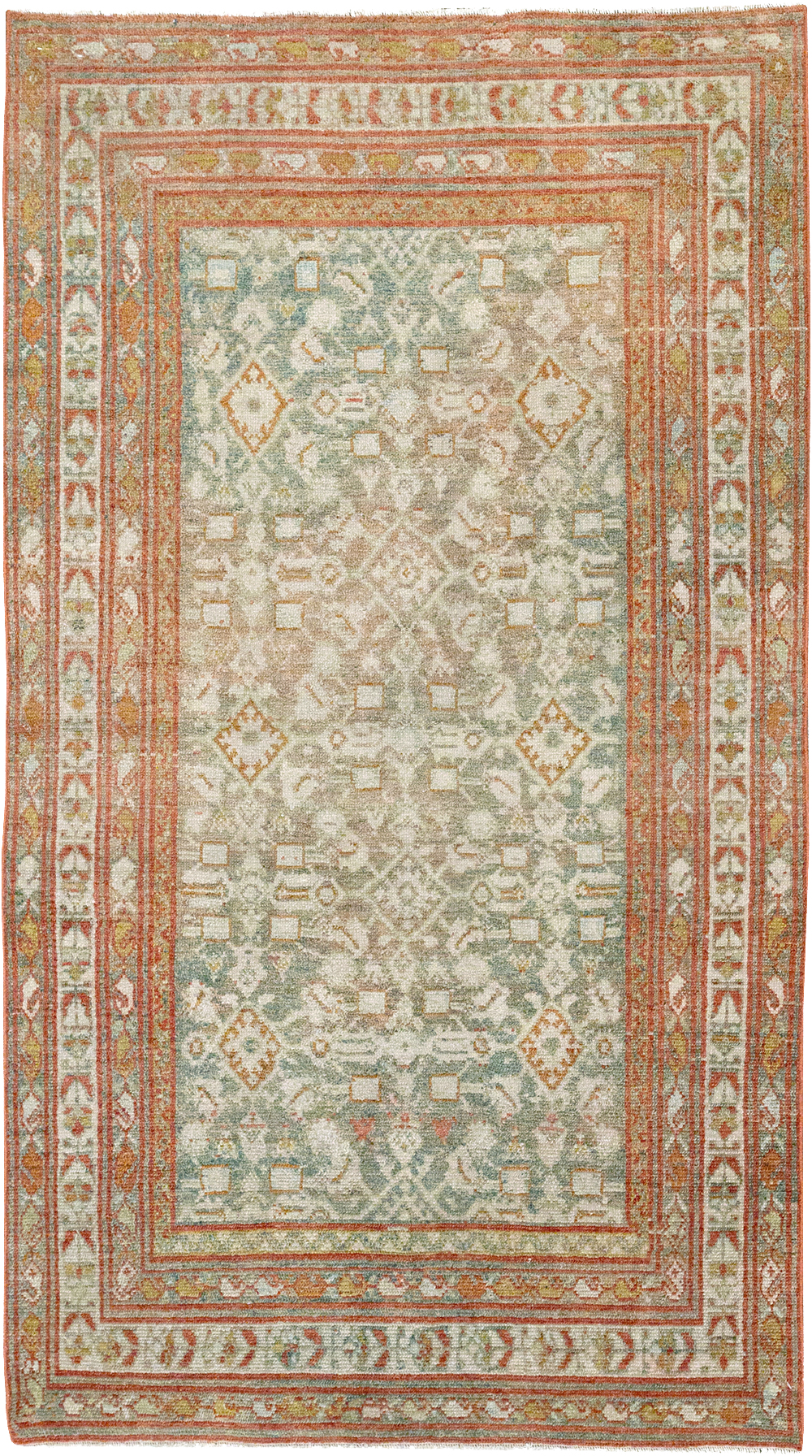 Antique Persian Malayer Accent Rug, No.32891 - Staging