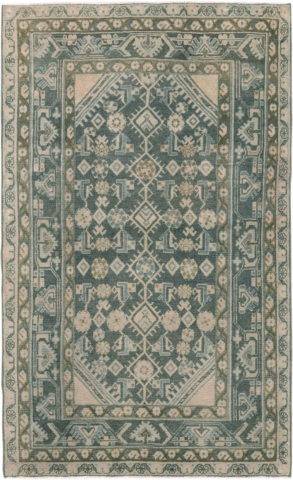 Vintage Persian Malayer Throw Rug, No.32894 - Staging