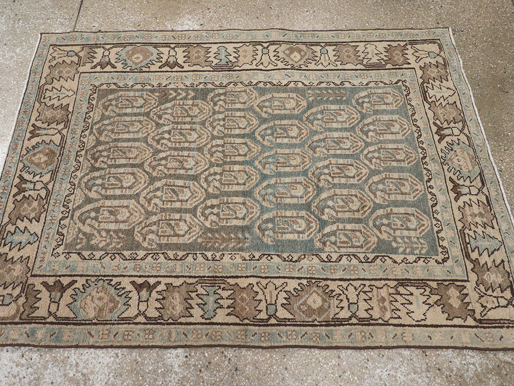 Vintage Persian Malayer Throw Rug, No.32896 - Staging