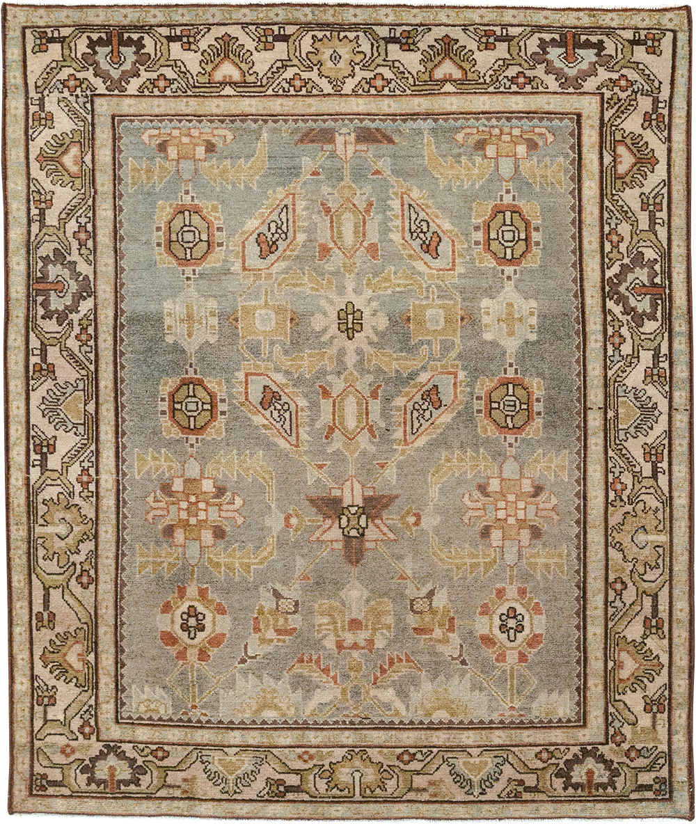 Vintage Persian Malayer Throw Rug, No.32897 - Staging
