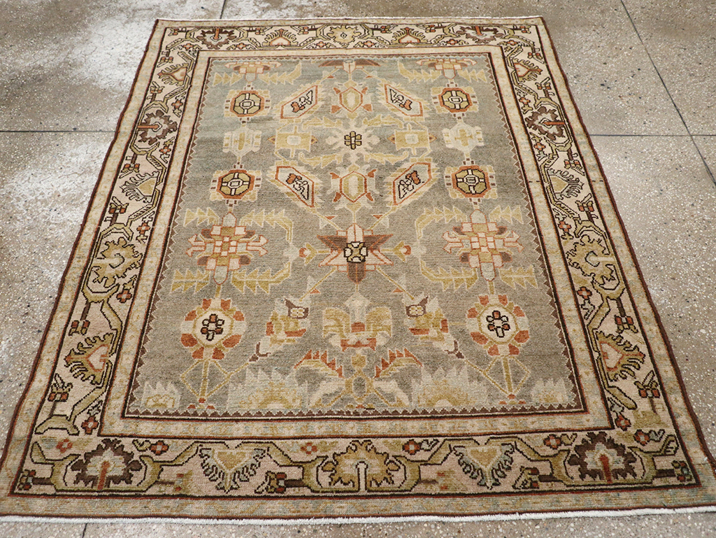 Vintage Persian Malayer Throw Rug, No.32897 - Staging