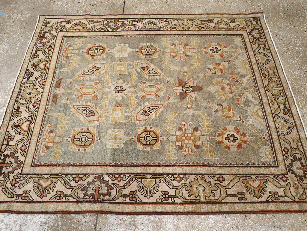 Vintage Persian Malayer Throw Rug, No.32897 - Staging