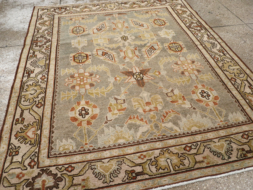 Vintage Persian Malayer Throw Rug, No.32897 - Staging