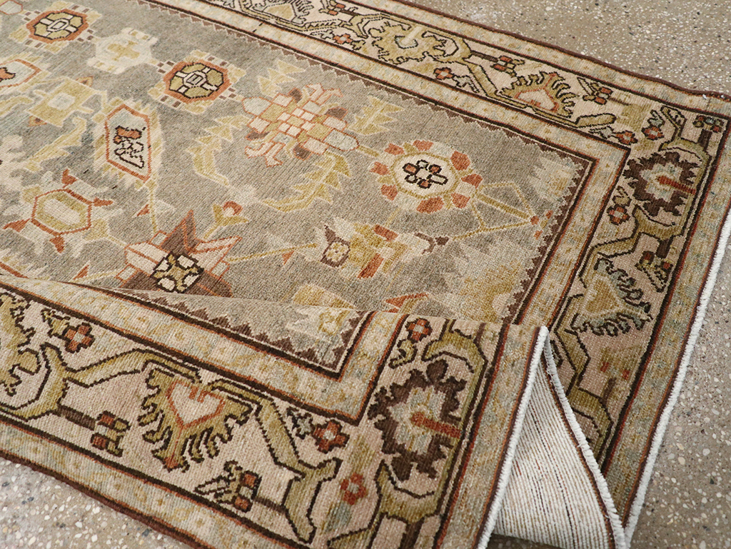 Vintage Persian Malayer Throw Rug, No.32897 - Staging