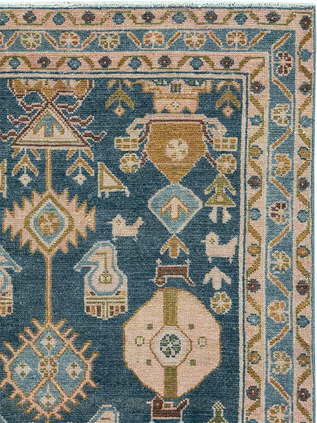 Vintage Persian Malayer Throw Rug, No.32901 - Staging