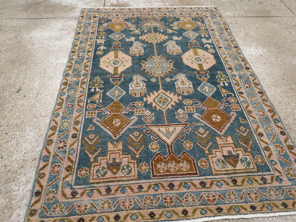 Vintage Persian Malayer Throw Rug, No.32901 - Staging